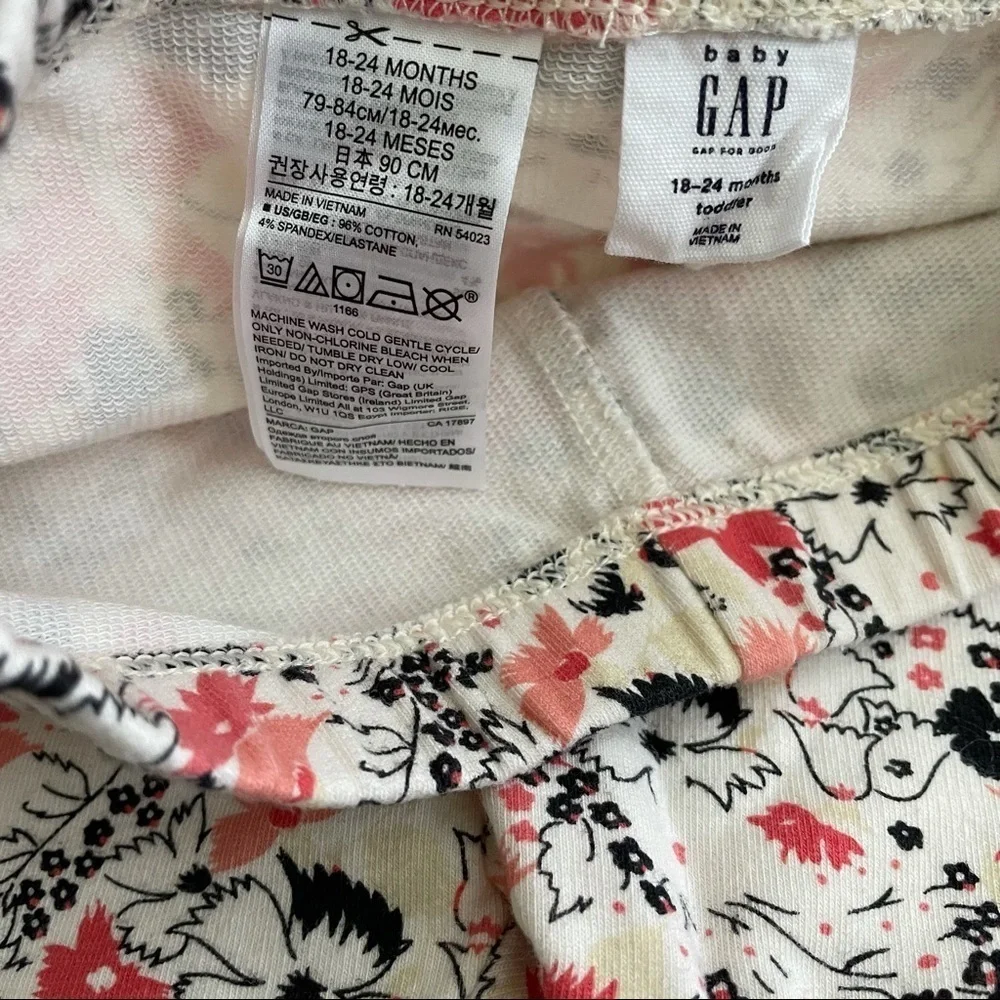Baby Gap Toddler Girl Floral Print Pants Size 18-24 Months